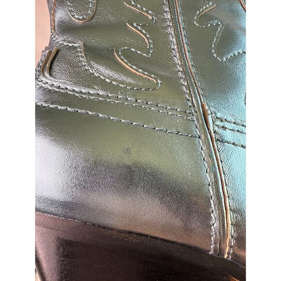 Dolce Vita Landen Western Boots Electric Blue Women's 8 Leather Mid Calf Pull On - Picture 11 of 13